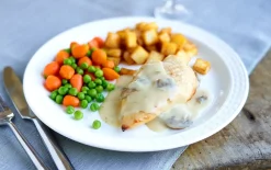 Kip in champignonroomsaus