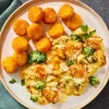 Kippengratin met groenten en rösti aardappelen