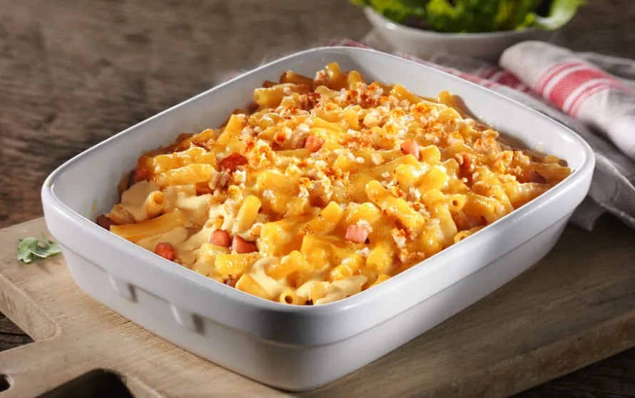 Macaroni kalkoenham-cheddar