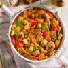 Pangerecht met gehaktballetjes paprika-room
