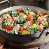 Pangerecht met wilde zalm en rijst