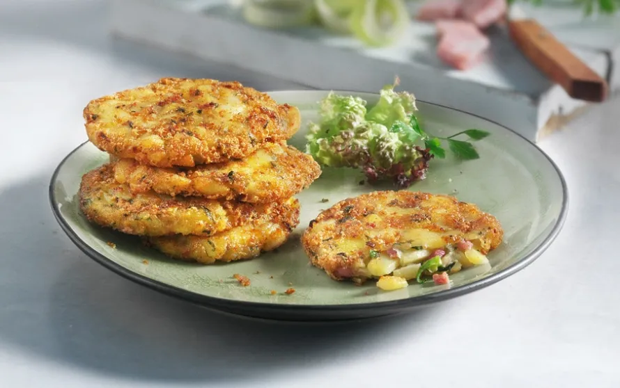 Rösti's met ham en prei