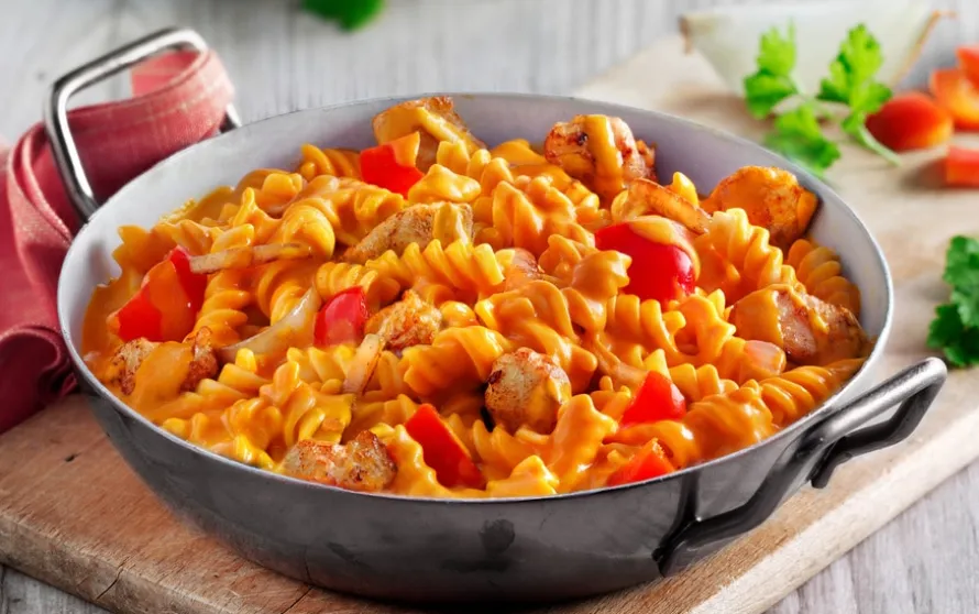 Spirelli met kip en paprika
