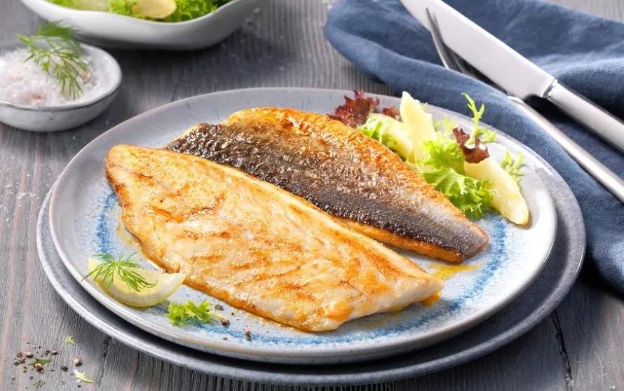 Zeebaarsfilets met vel, natuur